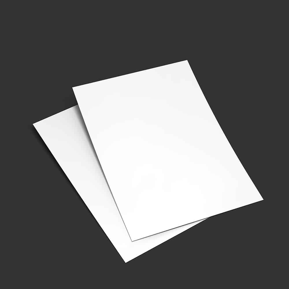 2 hojas de papel de carta