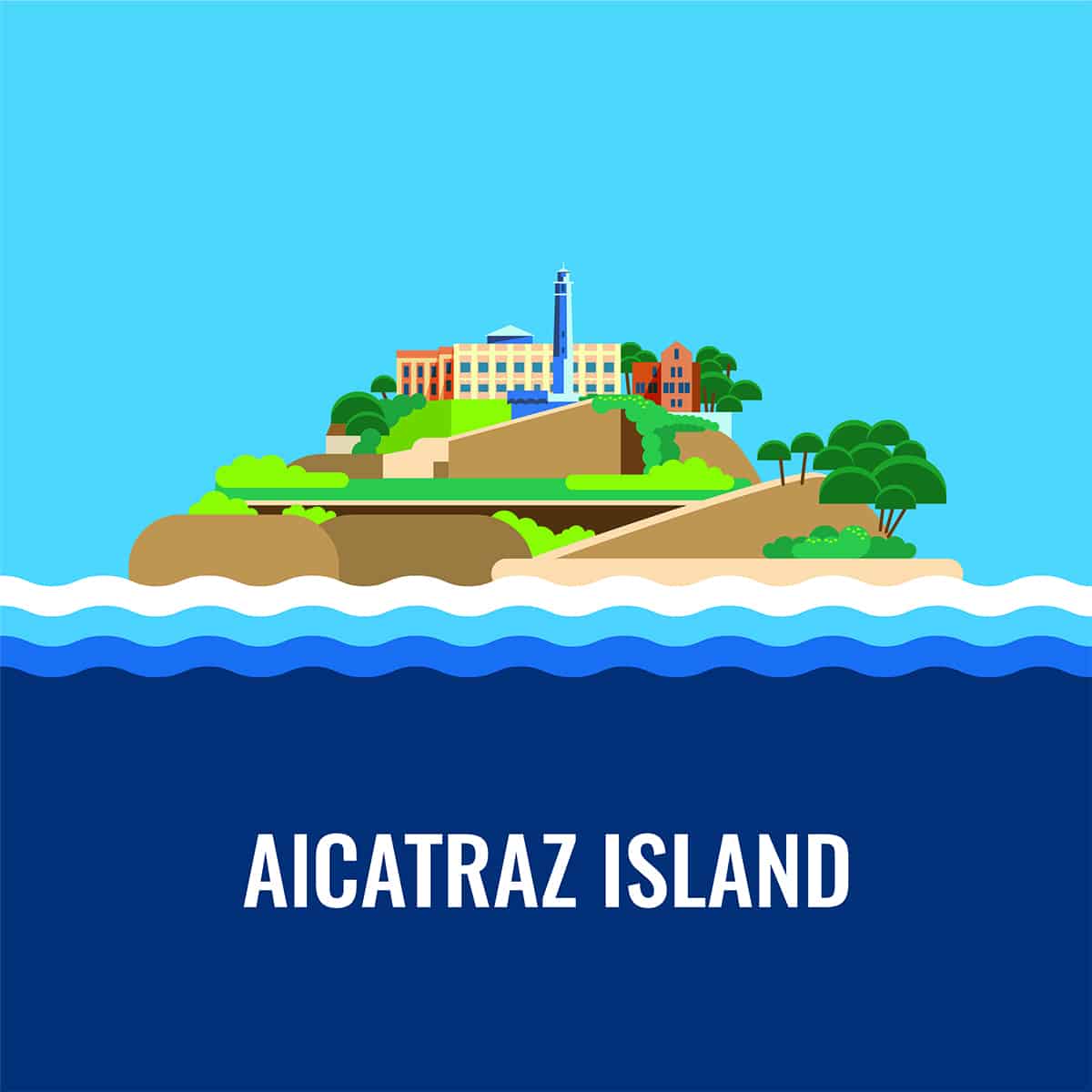 La mitad de la isla de Alcatraz